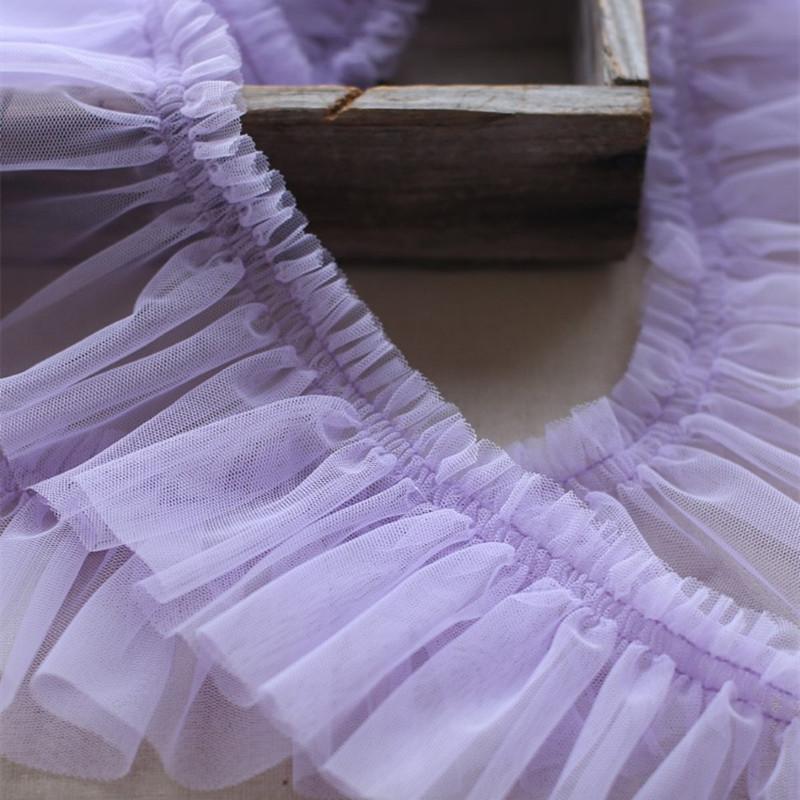 Multi-color Wild Net Yarn Encryption Pleated Lace Fabric DIY Lolita Dress Skirt Fluffy Hem Toy Doll Clothing Sewing Accessories