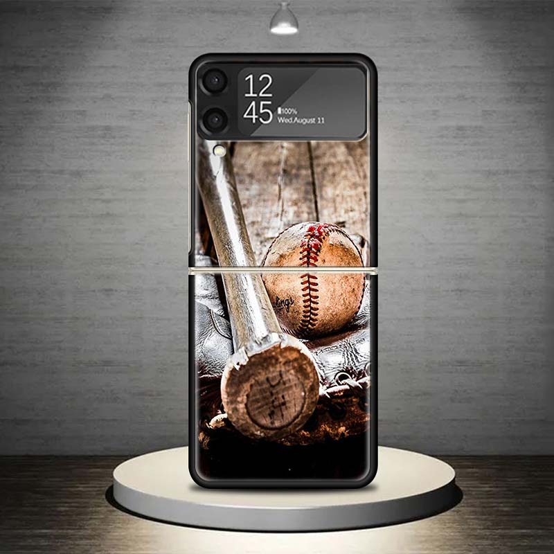 Baseball Sport Phone Case For Samsung Galaxy Z Flip 7 6 5 4 3 5G Shockproof Cover Z Flip7 Flip6 ZFlip5 Flip3 Flip4 Luxury Shell