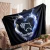 Derby County Personalisierte Fleecedecke Mit Fußballlogo, Individueller Name Text Weiche Warme Wohndecke