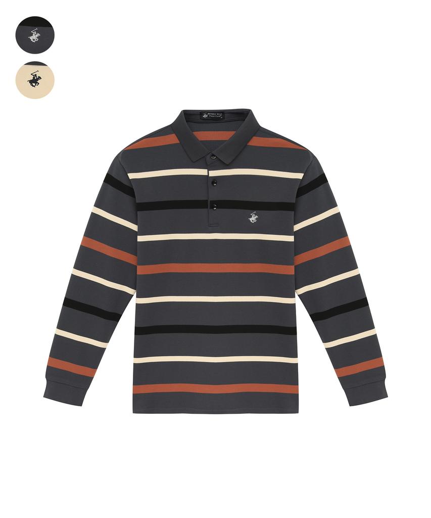 Beverly Hills Polo Club Men'S Daily Multi-Stripe Pk T-Shirt 2 Colors Ts219
