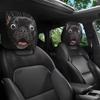 Humorous Car Seat Protectors Scary Ghost Face Headrest Covers, Funny Expression Auto Universal Vehicle for SUV Truck, Elastic Interior Accessories Fit