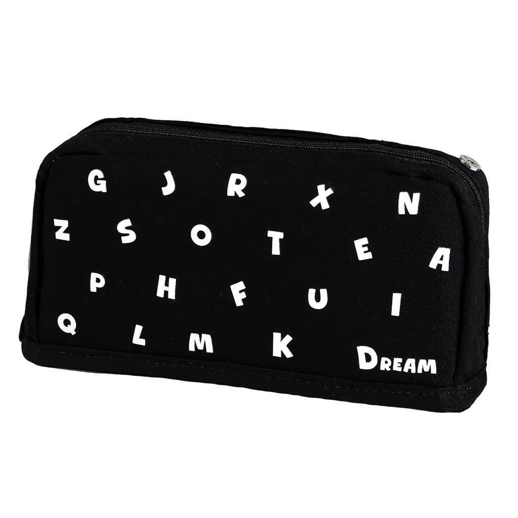 Multicolor Fabric Letter Star Shape Pen Case With Large Capacity For Students And Office Use