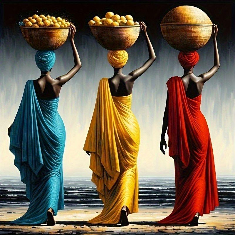 Arte Culturale Africana Etnica Stampe Poster Donna Nera Per Soggiorno Decorazioni per la Casa Ragazza Africana Astratta Pittura su Tela Arte da Parete