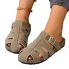 2024 Hochwertige Damen Schuhe Hausschuhe Baotou Damen Flache Schuhe Heiß Verkauf Sommer Einfarbig Wildleder Damen Hausschuhe
