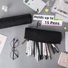 iSuperb Pen Pouch Black 3D Cylinder Pen Pouch Lightweight Pen Pouch Storage Pouch Cute Stationery Pouch Portable Cosmetic Case Zip Pouch Pencil Case