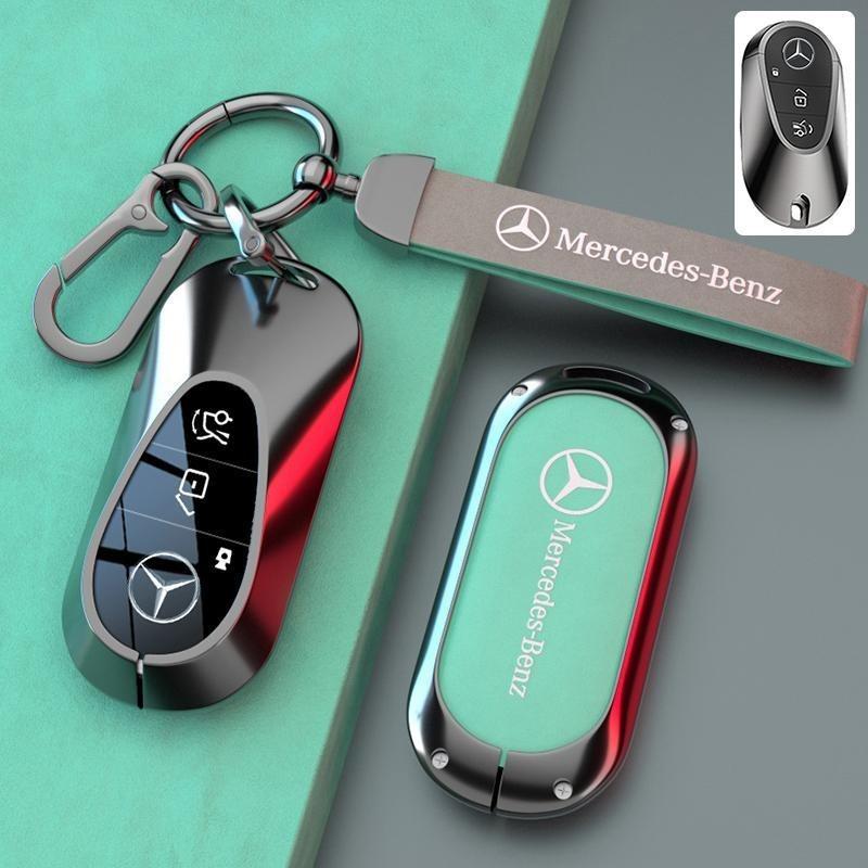 Q1984Zinc Alloy Leather Car Remote Key Case Shell Bag For Mercedes Benz A C E S G Class W177 W205 W213 X167 W222 CLA GLE GLB GLS AMG