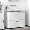 Bathroom Cabinet White 76.5 X 35 X 64 Cm Engineered Wood & Metal