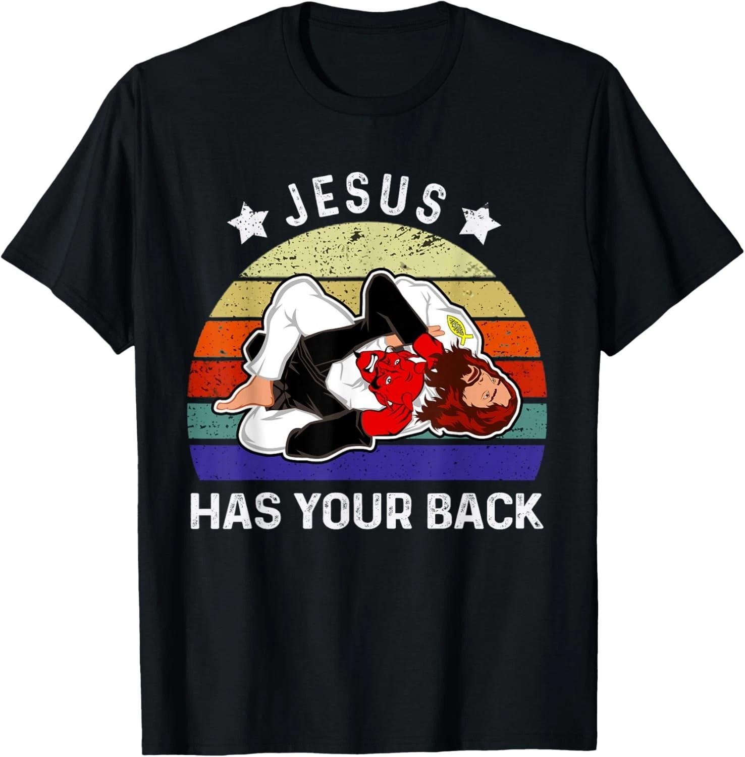 Funny Brazilian Jiu Jitsu Jesus Jesus Has Your Back Gift Unisex T-Shirt XL
