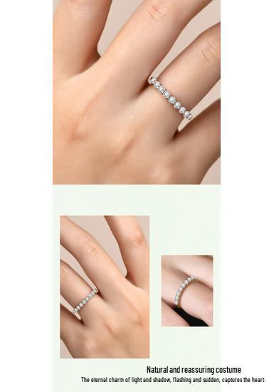 18K Gold Plated S925 Sterling Silver Moissanite Thin Band Ring for Women – White, Rose, and Yellow Gold Options