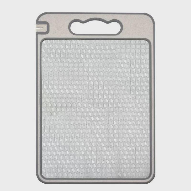 Diamond Pattern Double-Sided Kitchen Cutting Board with Stainless Steel Surface