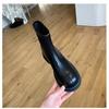 Foreign Skinny Boots Women's Short Boots Black Autumn and Winter Round Head Boots Thick-soled Martin Boots Thick Heel Elastic Single Boots