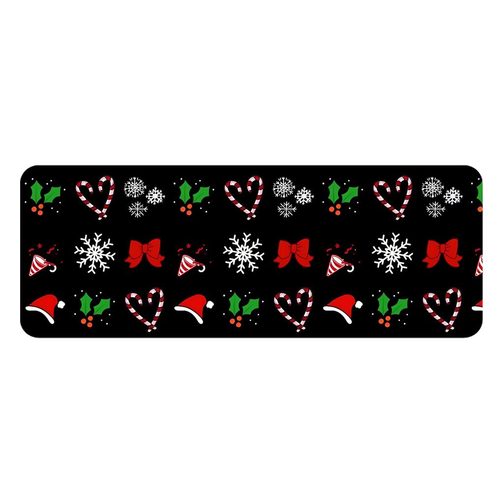 Christmas Kitchen Anti-slip Mat Carpet Flannel Doormat