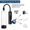 Usb Electric Acrylic Penis Pump Male Penis Enlargement Pump Vacuum Pump for Penis Penile Training Extender Cock Sex Toy for Men