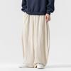 2026 Streetwear Men Wide Leg Pants Cotton Linen Casual Harem Pants Male Oversize Vintage Loose Men Joggers Trousers