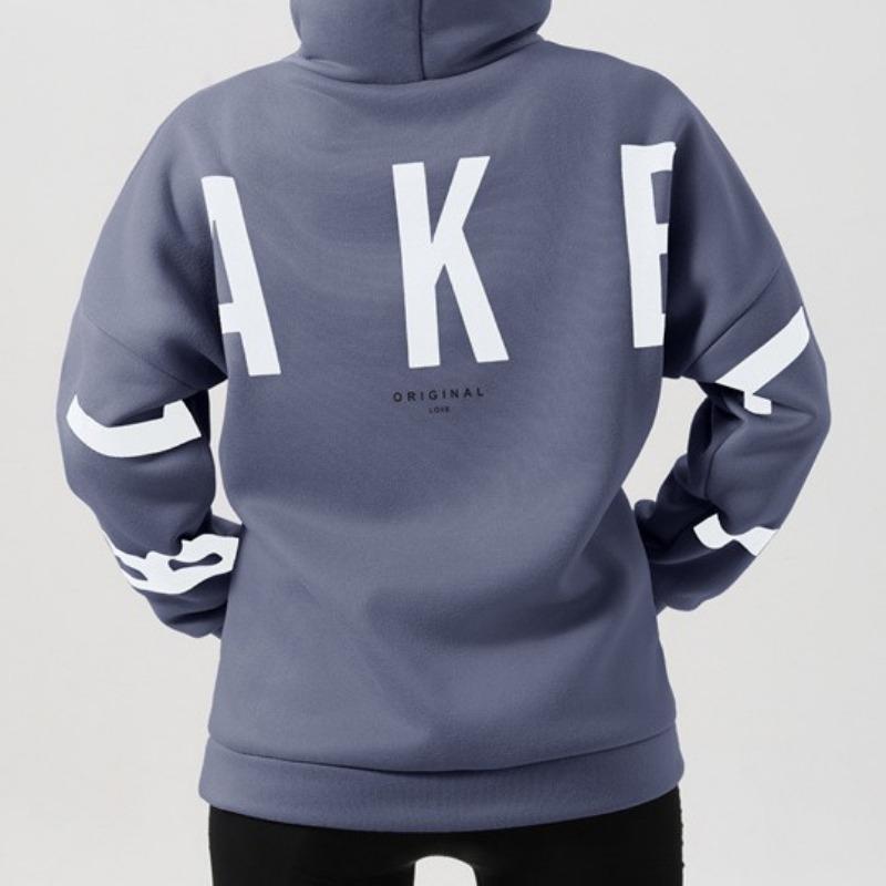 New fashionable printed thickened versatile long-sleeved loose hooded sweatshirt