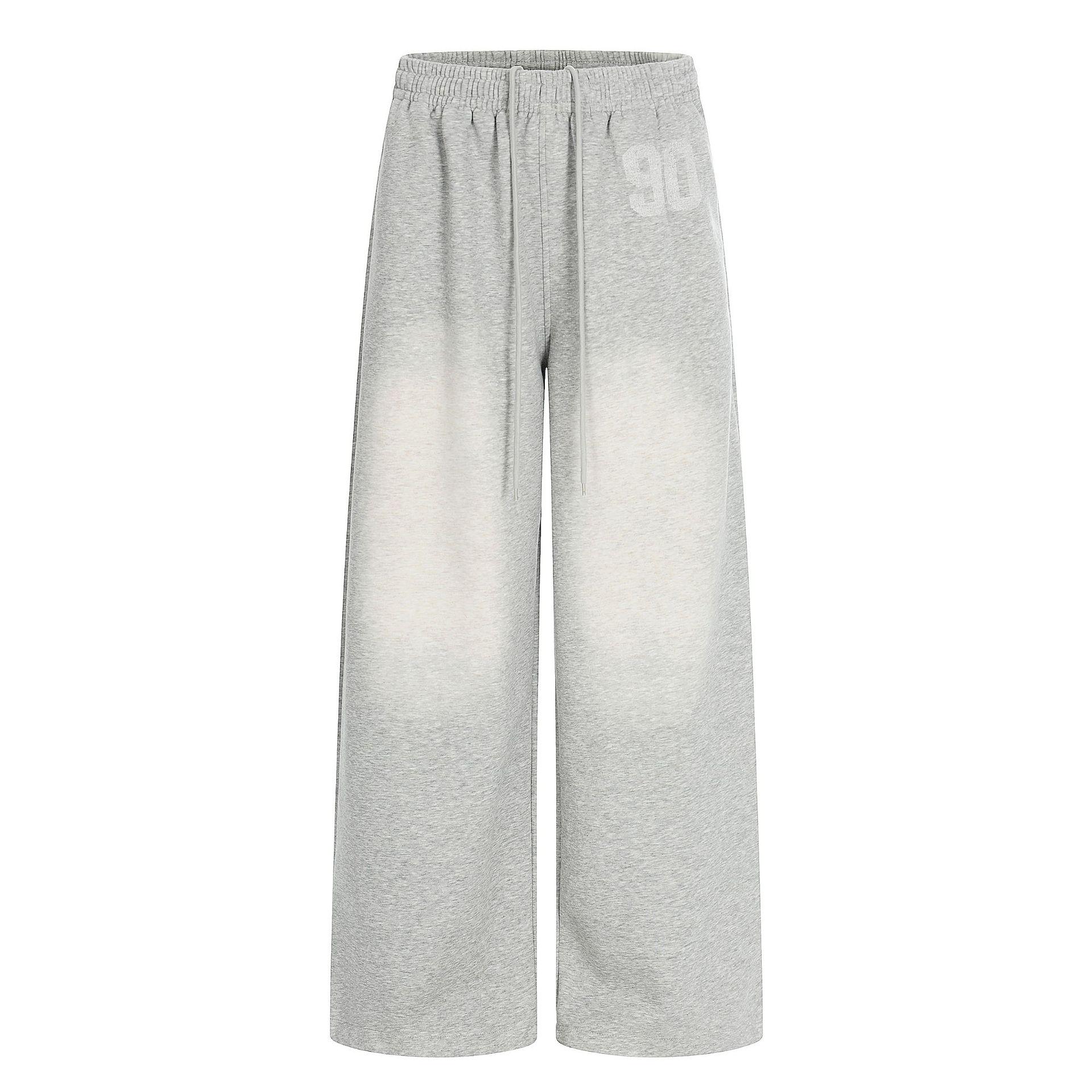 Yongfang American Casual Letter Print Wide Leg Sweatpants Large