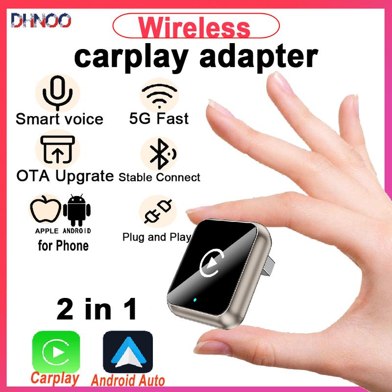 Wireless Carplay Adapter 2in1 Android Auto WiFi BT Stable Connect Support Multi App Smart Voice Remote Systems Car Play 2025