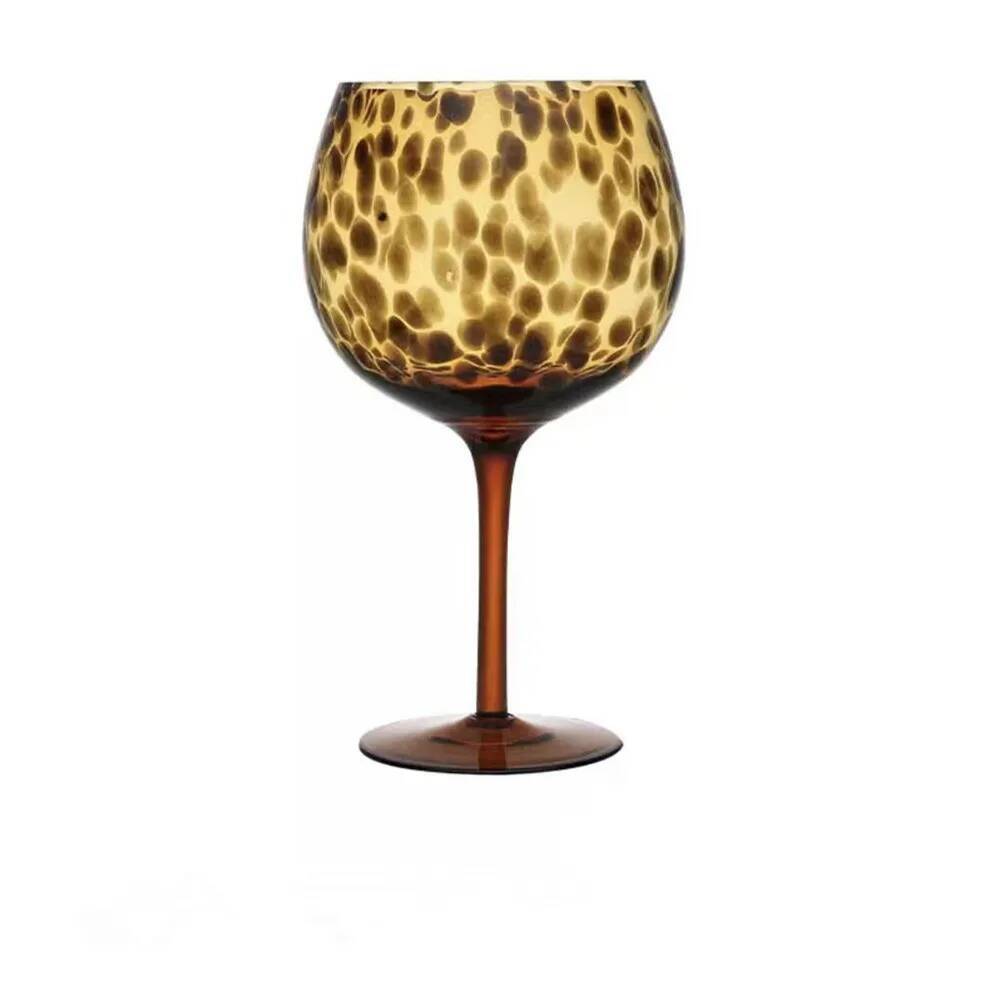 Jantarový Leopardí Skvrnitý Křišťálový Skleněný Pohár Středověký Vintage Nápojové Sklo Ručně Vyráběný Tvar Vejce Sklenice na Vodu Čajový Pohárek Pohár na Víno Pivní Hrneček