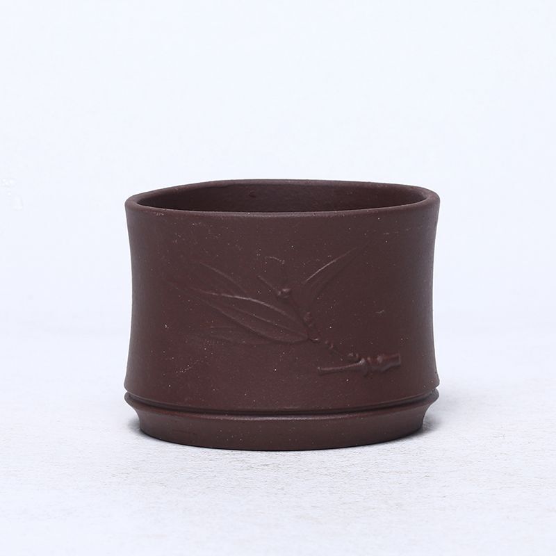 

2 Pcs/set Yixing Handmade Bamboo Knot Purple Clay Teacup Travel Portable Meditation Cup Tea Bowl Master Cup Zisha Tea Set 60ml
