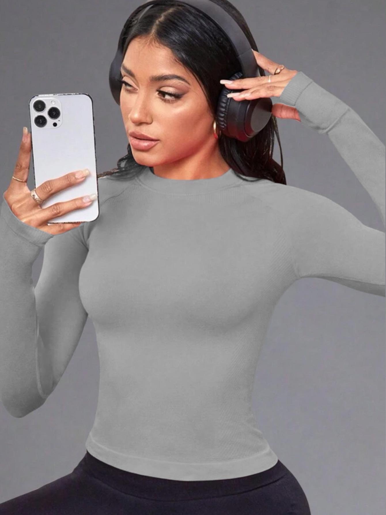 Women s Slim Fit Long-Sleeve Yoga, Running, and Sports T-Shirt Large