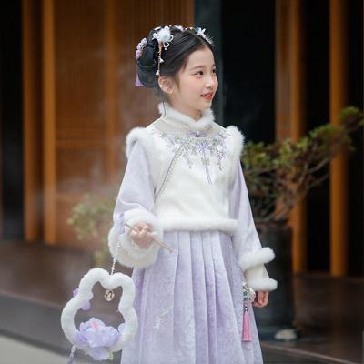 Huatiancai Zirongyan Girls' Winter Hanfu New Year Skirt