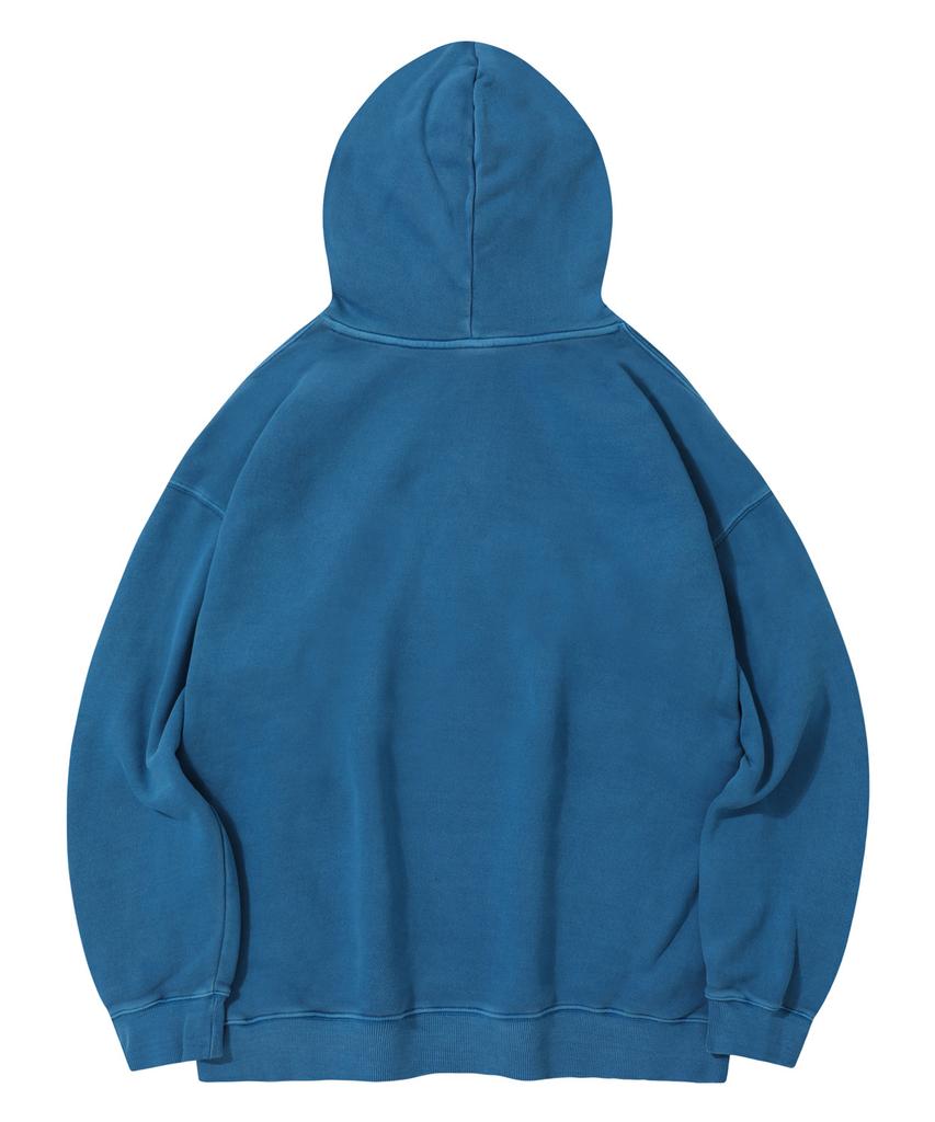 [M~4Xl] Pigment Arch Logo Hoodie_Blue