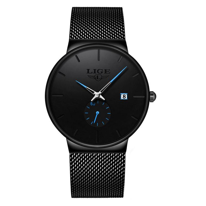 LIGE Ultra-Thin Large Dial Men s Waterproof Fashion Quartz Watch