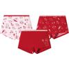 Jiubai Girls' Cartoon Red Boxer Briefs