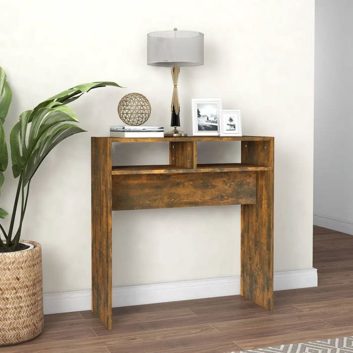 VidaXL Table console Chêne fumé 78x30x80 cm Bois d'ingénierie 815936