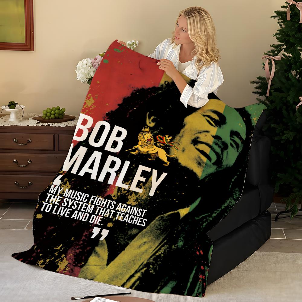 Musik B-Bob M-Marley Überwurf Flanelldecke, Weich Warm, Langlebig & Waschbar niedlich Cool