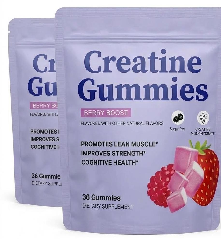 Kreatin Gummybjörnar - Energi, Kognitiv Hälsa & Återhämtning Efter Träning Främjar & Muskler Förbättrar - Kreatin för Kvinnor
