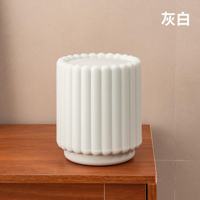 Press-type Wastebasket Household Large Opening Press Open Lid Trash Bin Office Desk Trash Can Desktop Storage Cleaning Trash Can