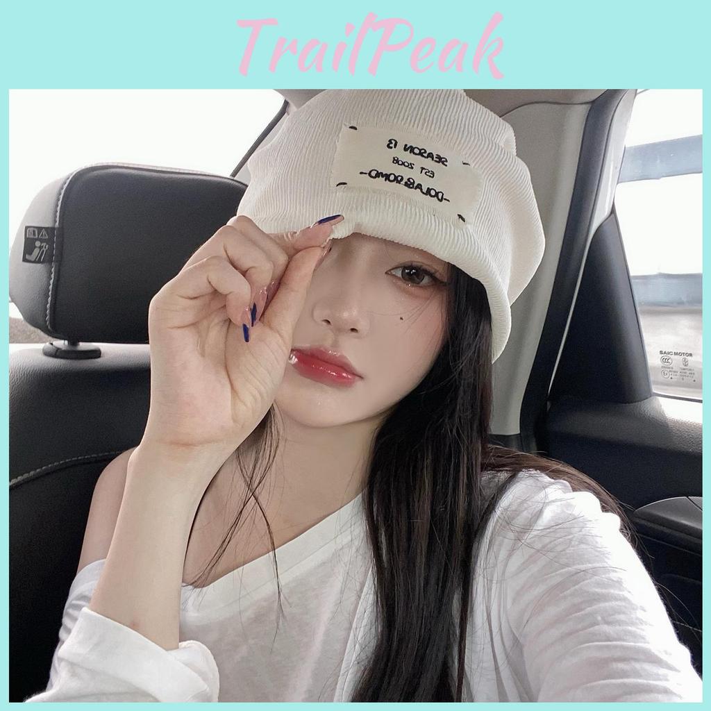 Trendy Knit Japanese Beanie For Winter Women Warm Medium Size Acrylic Hat