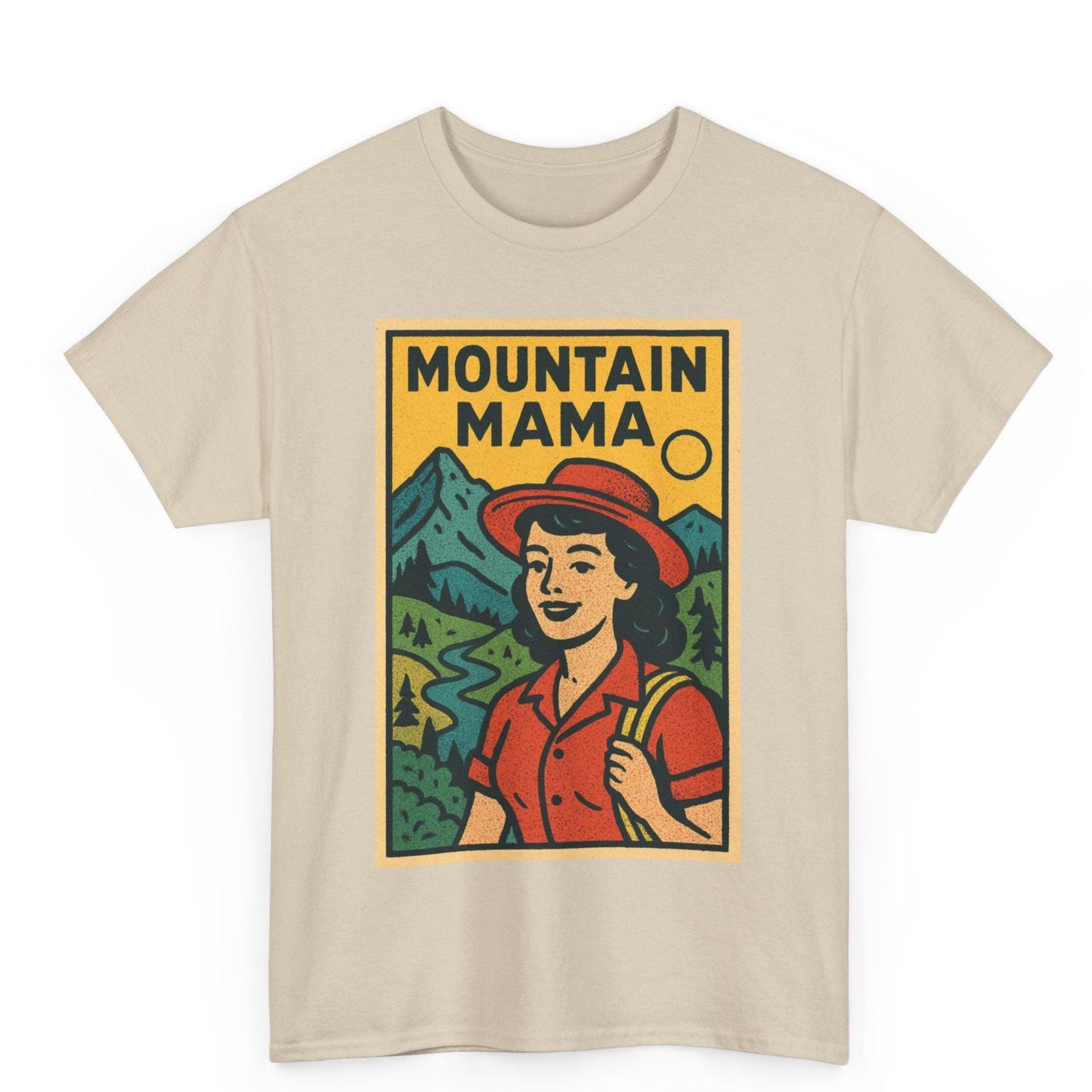 Mountain Mama T-Shirt: Retro Comic Style Hiking Graphic Tee S