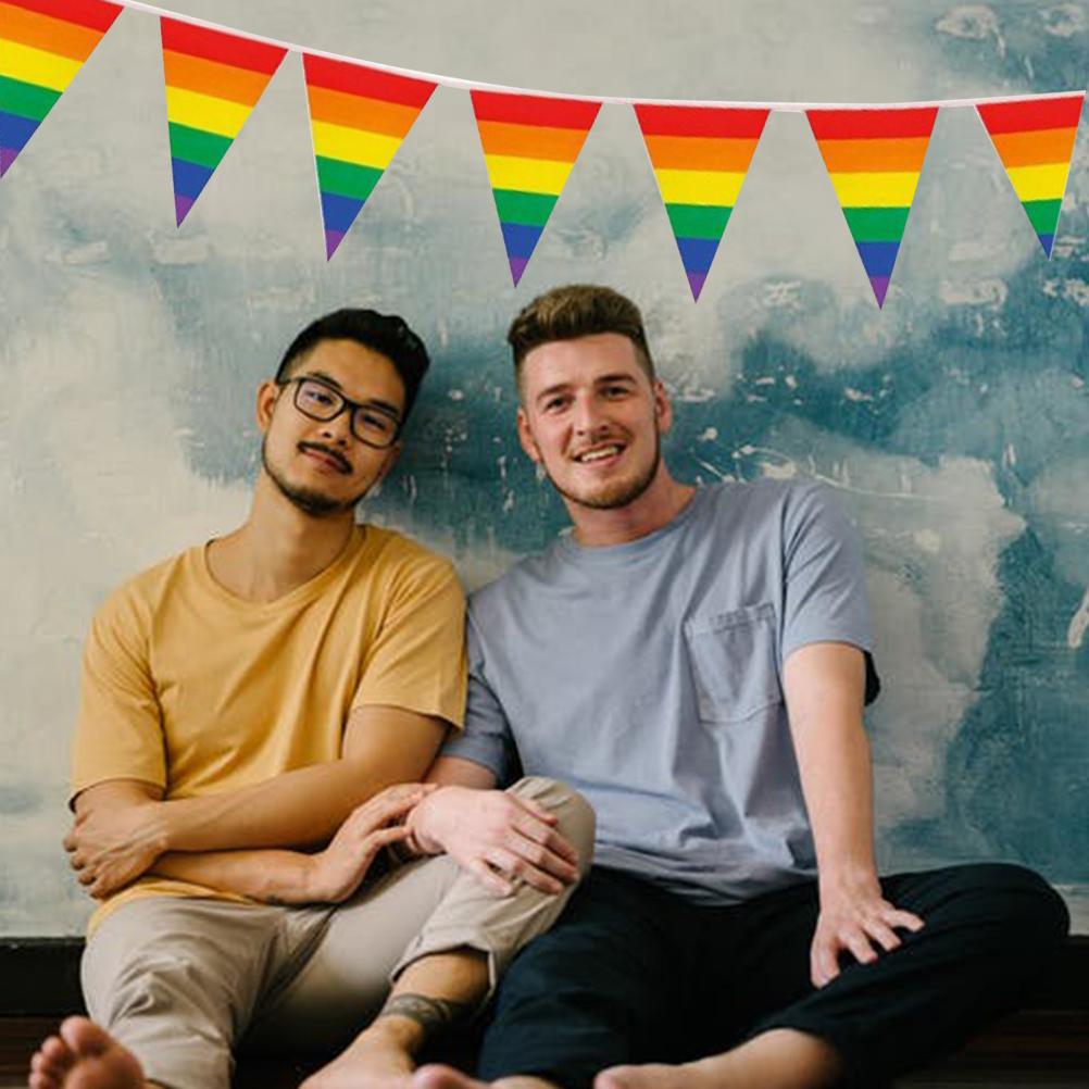 Flagi Rainbow Pride Banner Gay Pride Pennant Banner na imprezę na świeżym powietrzu w barze, dekoracje ogrodowe