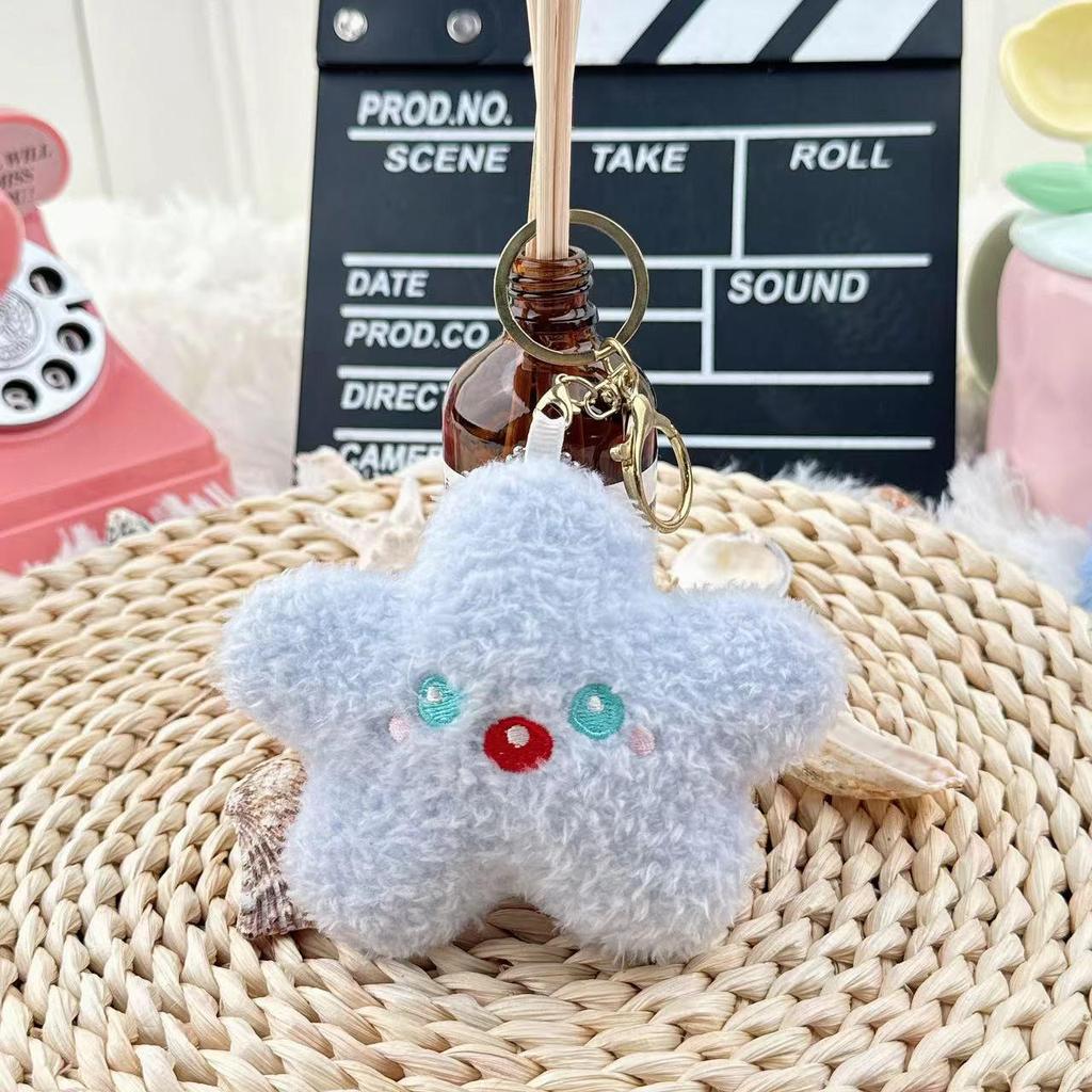 Creative Star Plush Doll Keychain: Girlish Heart Backpack Charm Ornament