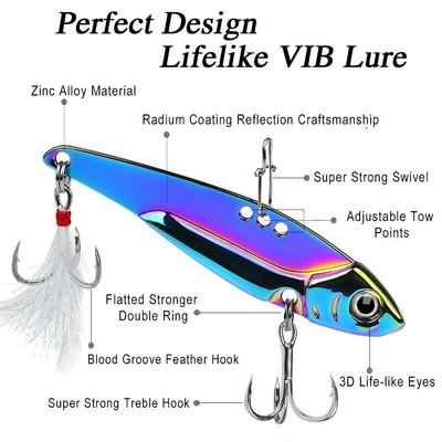 1 Adet Metal Vib Bıçak Cazibesi 7g 15g Bas Pike Balıkçılık Lures için Batan Titreşim Yemler Vibe
