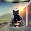 Charming Acrylic Black Cat Hanging Ornament For Car Interior Decoration