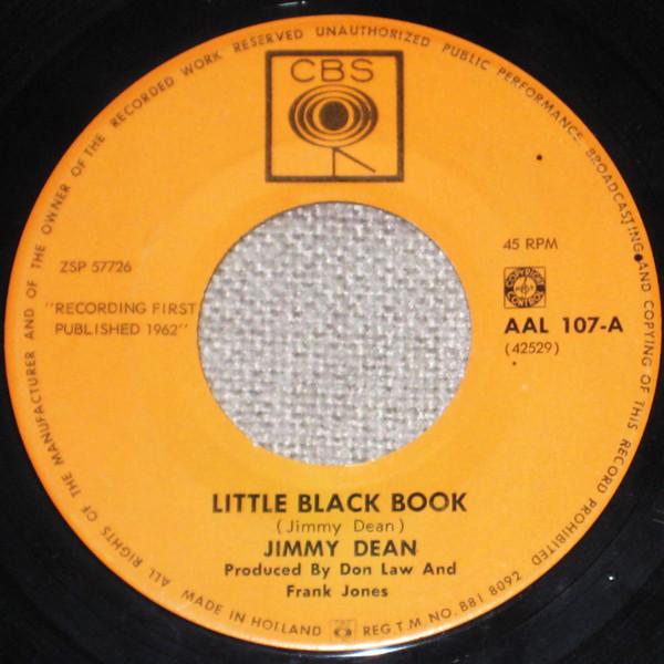 7-дюймовая пластинка JIMMY DEAN Little Black Book AAL107 CBS 1962 Страна Нидерланды КантриФолк Б/у