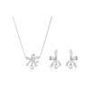 Hyperbola Tendance Mode Ensemble Collier Plaqué Rhodium avec Nœud Collier Femme 5660118