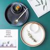 Japanese Style Bone China Divided Dumpling Plate with Vinegar Dish