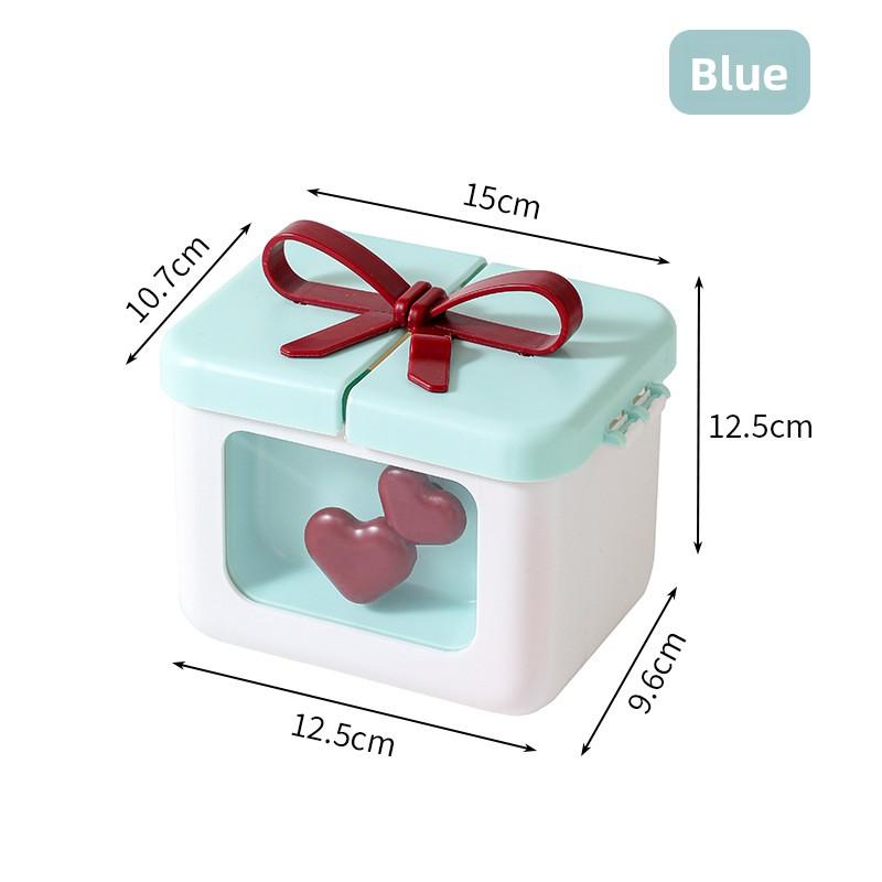 

Туалетный столик, украшенный бантом, Коробка для хранения косметики с крышкой синий