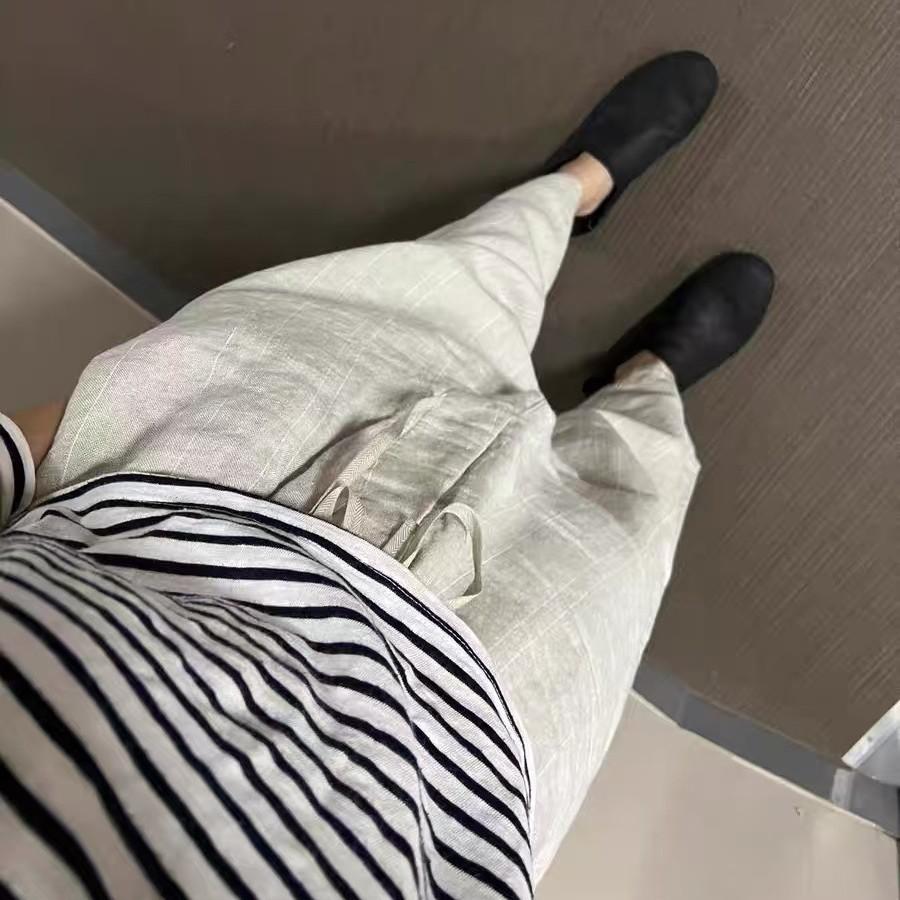 Leather Retro Round Head Super Soft Loafers Women's Platform Flat Bottom One Pedal Lazy Shoes Elastic Band Small Leather Shoes Single Shoes