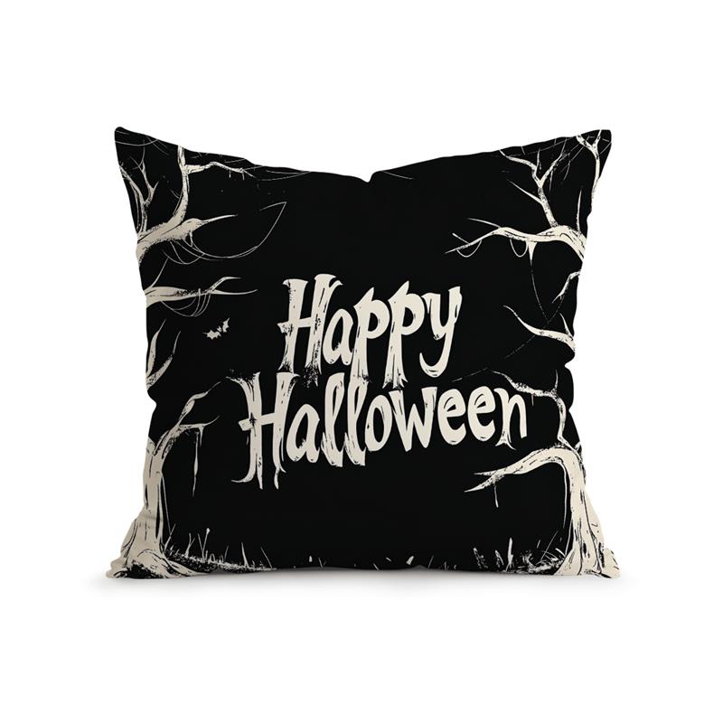 Home Decor Halloween Themed Pumpkin & Spider Web Pillows Pattern Cushion Cover Suitable For Sofa Bedroom Car Pillow Cover