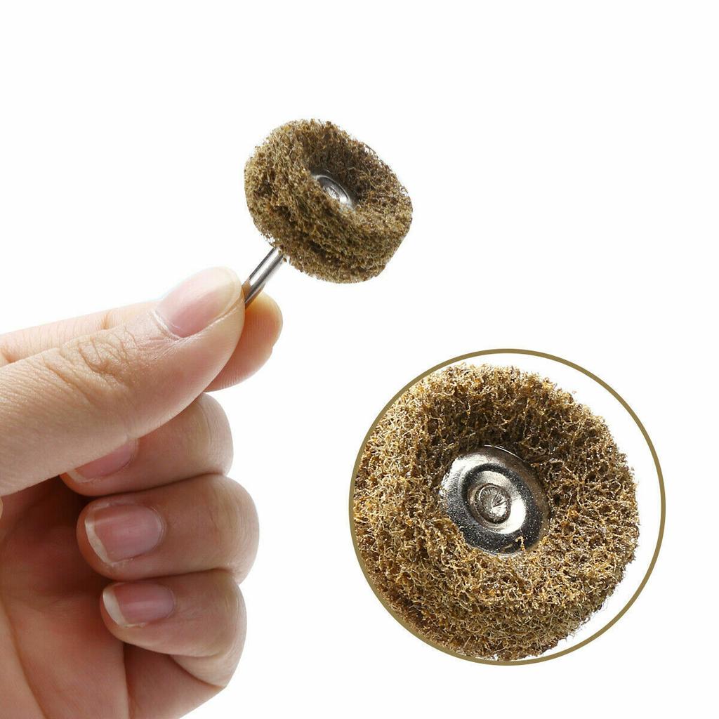 1 Inch Wool Felt Grinding Sanding Head Abrasive Buffing Wheel 3mm Shank Cotton Thread Polishing Mini Brush for Dremel Dril