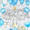 Iysoll Birthday Balloon Decoration Set Blue Party Decorations Garland 'HAPPY BIRTHDAY' Letter Balloon Confetti Balloons Celebration for Adults and