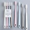 Macaron Bamboo Charcoal Toothbrush Set: 4 Large-Head, Ultra-Soft Bristle Brushes for Men & Women