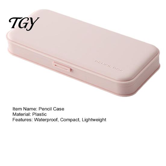 Hard Shell Pencil Organizer for Backpack 2Pcs Simple Case Students, Plastic Holder Macaroon Color Pouch with Multiple Compartments, Lightweight
