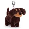 Dachshund Keychain Metal Clip Mini Cute 95% Polyester 5% Spandex Black Brown Gift