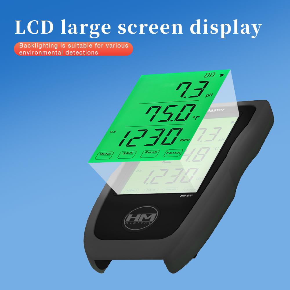 HM500 4 in1 Multi Parameter Tester pH EC TDS Temperature Tester PH Meter Water Quality Tester Monitor for Aquaculture Hydroponic